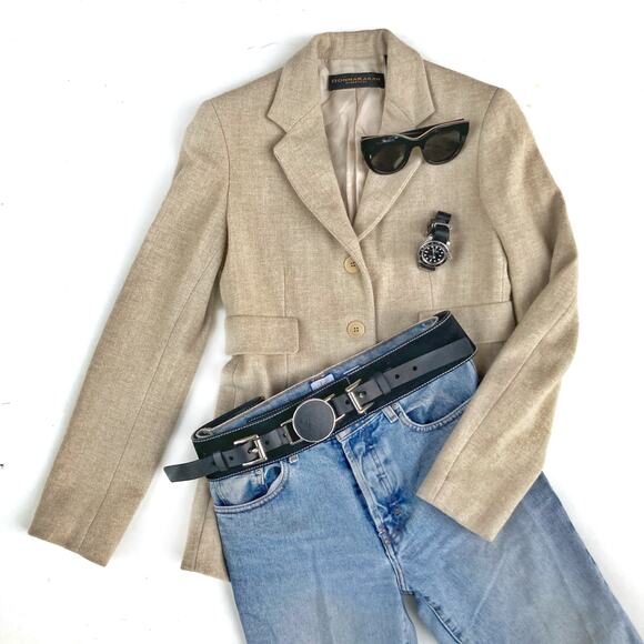 Vintage Michael Kors Black Suede & Leather Waist Belt | Y2K Statement Style - Picture 6 of 15